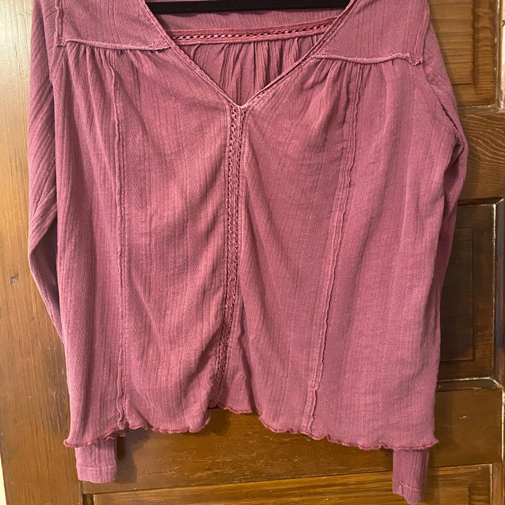 Lucky Brand Dusty Rose Long Sleeve Blouse